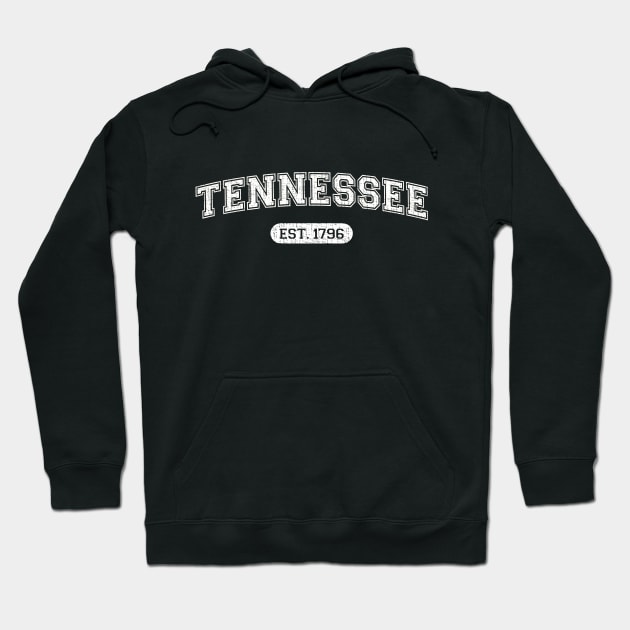 Classic College-Style Tennessee 1796 Distressed University Design Hoodie by Webdango